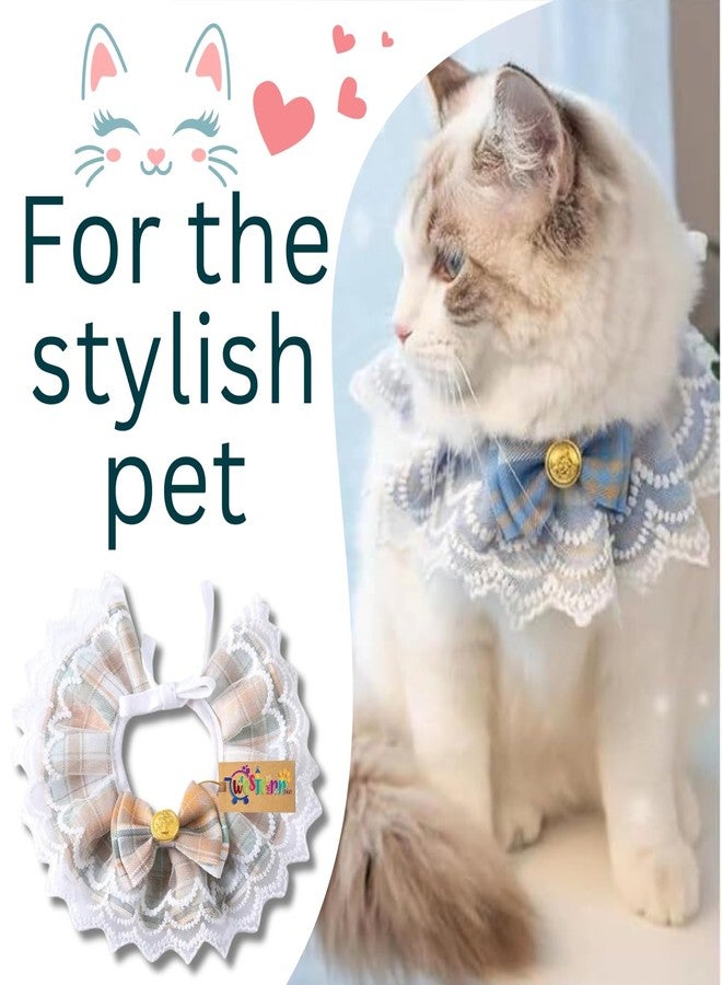 ويستيرن إرا أزياء القطط الفاخرة من ويسترن إيرا: ارتقِ بأناقة قطتك مع طوق القماش الأنيق الذي يتميز بفيونكة رقيقة، مثالي للمناسبات الخاصة وجلسات التصوير والفعاليات (صغير) - Image 4